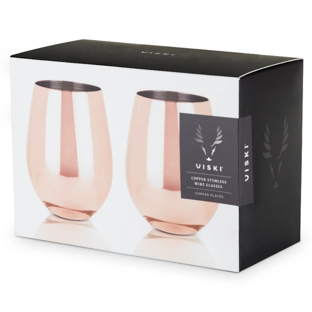 NIB Viski | Copper stemless wine glasses set